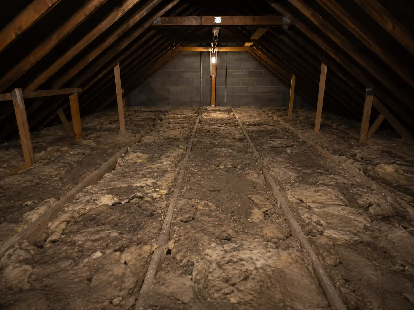 Loft before new insulation installation in Chingford